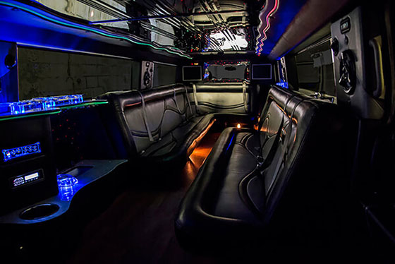 interior view of a hummer limo rental