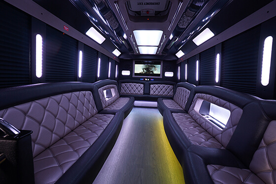 interior view of a limo bus albuquerque, nm